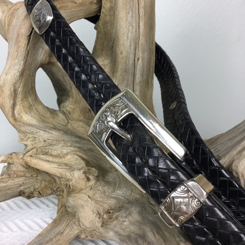 Brighton Belt 100% Black Leather Size S (28) EUC